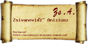 Zsivanović Aniziusz névjegykártya