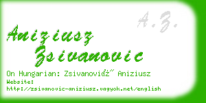 aniziusz zsivanovic business card